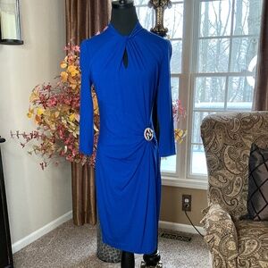 CACHE Vintage Fitted Royal Blue Dress Size M - Gorgeous!